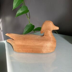 Handcrafted Carved Wooden Duck Decoy Figure